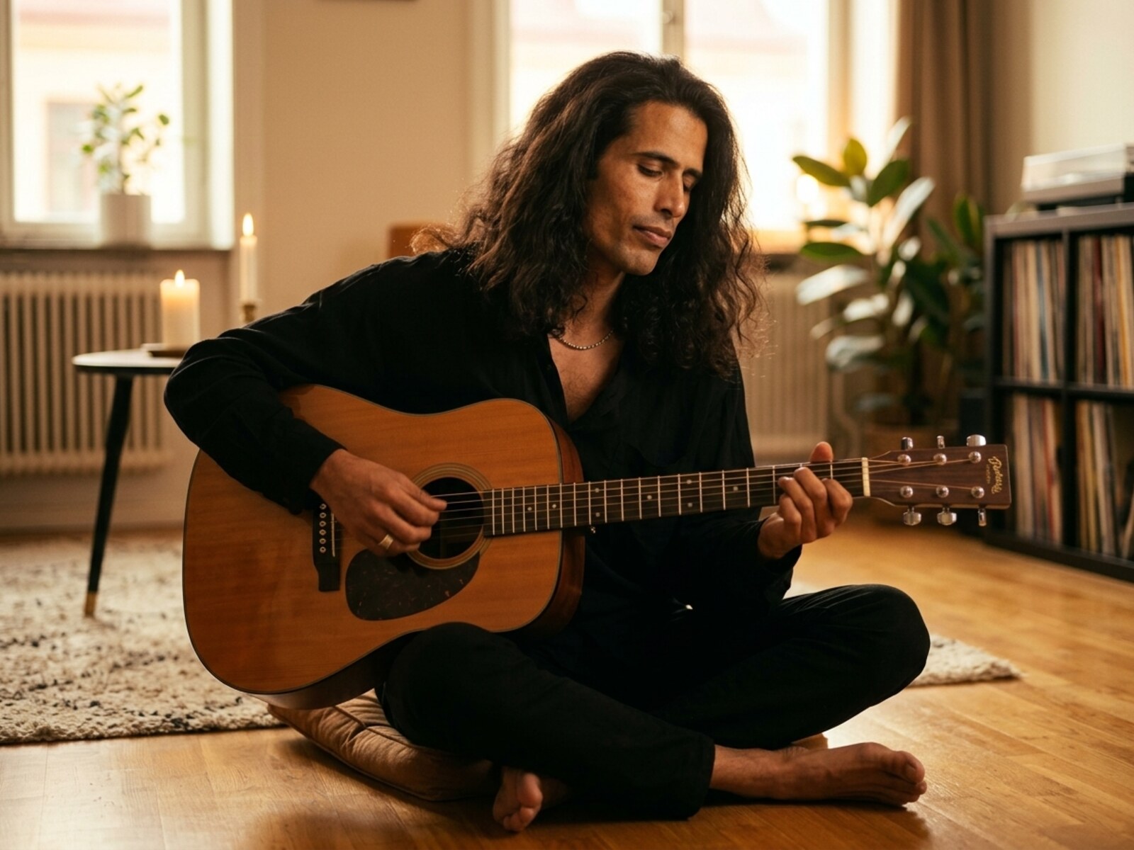 Tom playing music